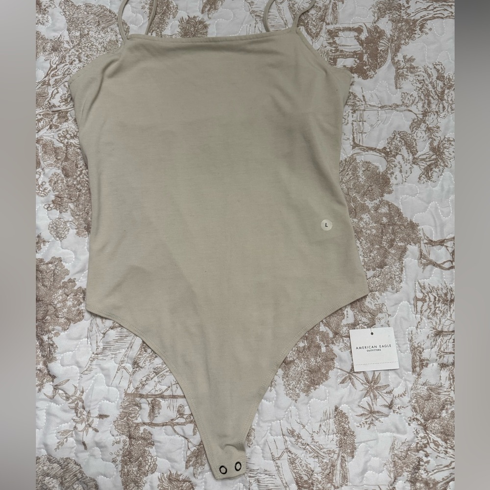 American Eagle Outfitters Light Beige One-Piece Bodysuit